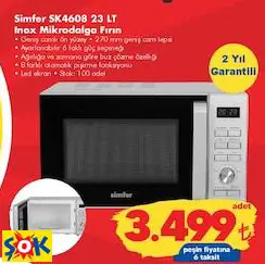 Simfer SK4608 23 Lt Inox Mikrodalga Fırın