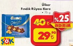 Ülker Fındık Rüyası Kare 75 G