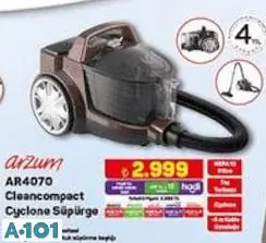 Arzum AR4070 Cleancompact Cyclone Süpürge 890 W