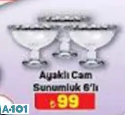 Ayaklı Cam Sunumluk 6'lı