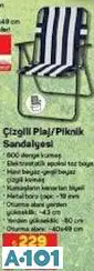 Çizgili Plaj/Piknik Sandalyesi