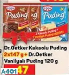 Dr.Oetker Kakaolu Puding 2x147 g+Dr.Oetker Vanilyalı Puding 120 g