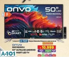 Onvo 50OV6000U 50 inç Ultra HD Android 13 Smart Led Tv Akıllı Televizyon