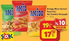 Amigo Mısır Çerezi Peynirli/Yer Fıstıklı/Ketçaplı 130 G