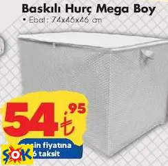 Baskılı Hurç Mega Boy 74X46x46 Cm