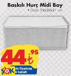 Baskılı Hurç Midi Boy 58X28x21 Cm