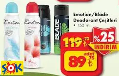 Emotion/Blade Deodorant Çeşitleri 150 Ml