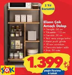 Fly Elison Çok Amaçlı Dolap