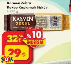 Karmen Zebra Kakao Kaplamalı Bisküvi 276 G