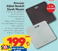 Kreuzer Dijital Baskül Siyah/Beyaz