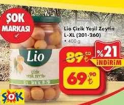 Lio Çizik Yeşil Zeytin L-XL 201-260 400 G