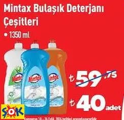 Mintax Bulaşık Deterjanı Çeşitleri 1350 Ml