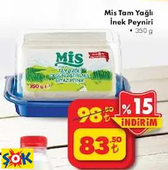 Mis Tam Yağlı İnek Peyniri 350 G