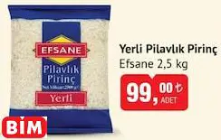 Efsane Yerli Pilavlık Pirinç 2.5 Kg