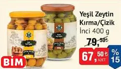 İnci Yeşil Zeytin Kırma/Çizik 400 g