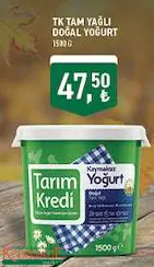 Tarım Kredi Birlik Tam Yağlı Yoğurt 1500 G