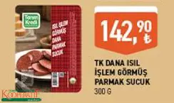 Tarım Kredi Birlik Dana Isıl İşlem Görmüş Parmak Sucuk 300 G