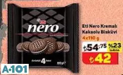 Eti Nero Kremalı Kakaolu Bisküvi 4X110 G