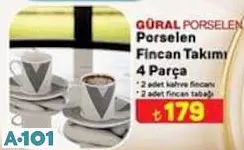 Güral Porselen Fincan Takımı 4 Parça