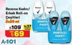 Rexona Kadın/Erkek Roll-On Çeşitleri 2X20 Ml