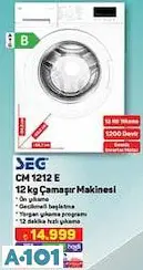 Seg CM 1212 E 12 Kg Çamaşır Makinesi