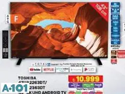 Toshiba 43UA2263DT/43UA2363DT 43 İnç 4K UHD Android Tv Akıllı Televizyon