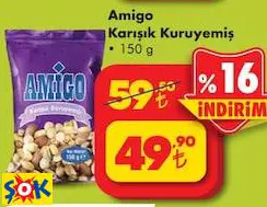 Amigo Karışık Kuruyemiş 150 G