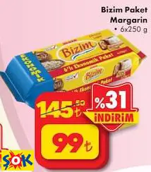 Bizim Margarin Paket 6X250 G