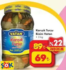 Bizim Vatan Karışık Turşu 3 Kg