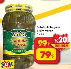 Bizim Vatan Salatalık Turşusu 3 Kg