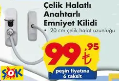 Çelik Halatlı Anahtarlı Emniyet Kilidi