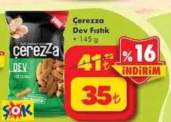 Çerezza Dev Fıstık 145 G Cips