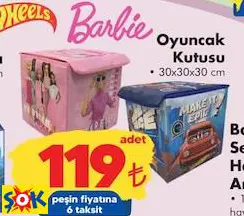 Hot Wheels/Barbie Oyuncak Kutusu 30X30x30 Cm