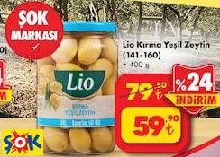 Lio Kırma Yeşil Zeytin 121-160 400 G