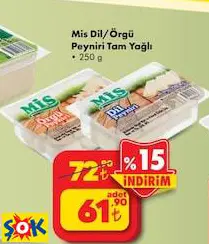 Mis Dil/Örgü Peyniri Tam Yağlı 250 G