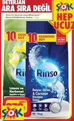 Rinso Toz Deterjan Limon&Karbonat/Beyaz Sirke&Çamaşır Sodası 10 Kg