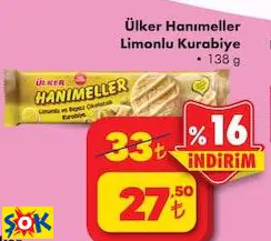 Ülker Hanımeller Limonlu Kurabiye 138 G