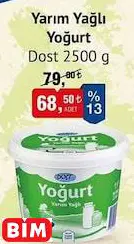 Dost Yarım Yağlı Yoğurt 2500 G