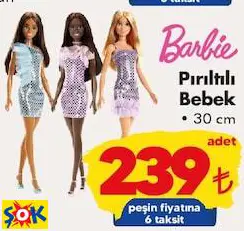 Barbie Oyuncak Pırıltılı Bebek 30 Cm