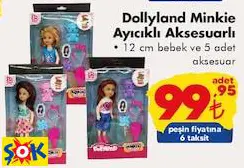 Gokidy Oyuncak Dollyland Minkie Ayıcıklı Aksesuarlı Bebek 12 Cm + 5 Adet Aksesuar