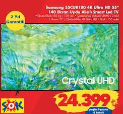 Samsung 55CU8100 4 K Ultra HD 55 İnç 140 Ekran Uydu Alıcılı Smart Led Tv Akıllı Televizyon