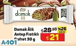 Nestle Damak Ala Antep Fıstıklı Gofret 30 G