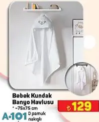 Bebek Kundak Banyo Havlusu 75x75 cm