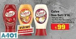 Calve Sos Seti 3'lü (Ketçap 250 g+Acı Peri Peri Sos 245 g+Sarımsaklı Mayonez  245 g)