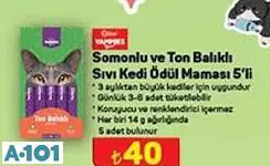 Kiwi Yammies Somonlu ve Ton Balıklı Sıvı Kedi Ödül Maması 5'li