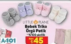 Little Plane Bebek Triko Örgü Patik