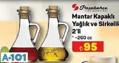 Paşabahçe Mantar Kapaklı Yağlık ve Sirkelik 2'li 260 cc