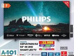 Philips 55PUS7609/62 55 inç 4K UHD Smart Led Tv Akıllı Televizyon