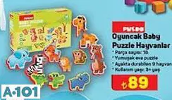 Puedo Oyuncak Baby Puzzle Hayvanlar