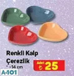 Renkli Kalp Çerezlik 14 cm